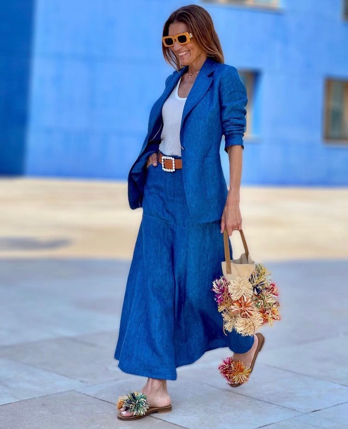 Lalim - bag with handmade raffia flowers