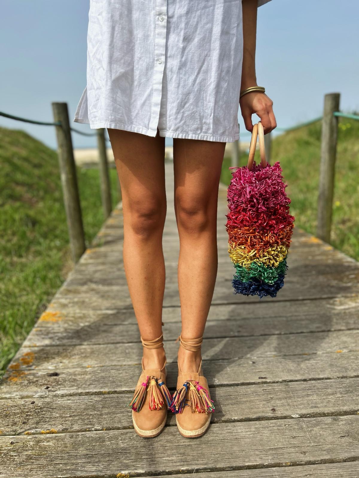 Baçal - colorful natural raffia bag