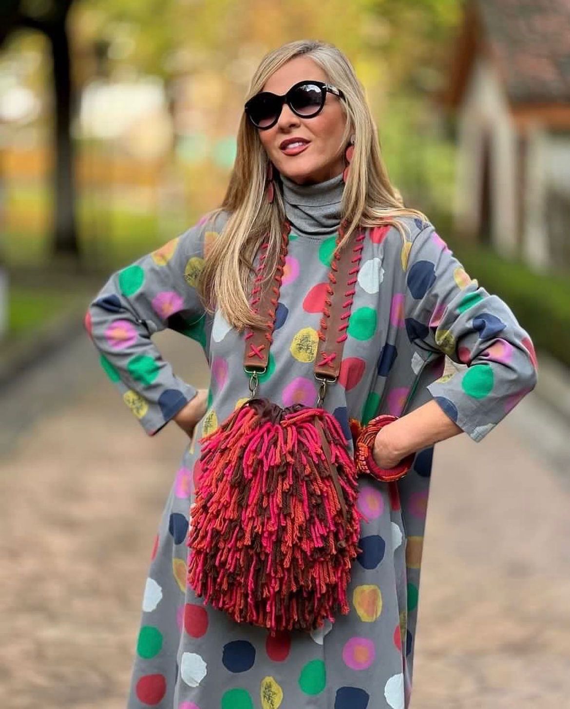 Burga - bag with handmade wool fringes