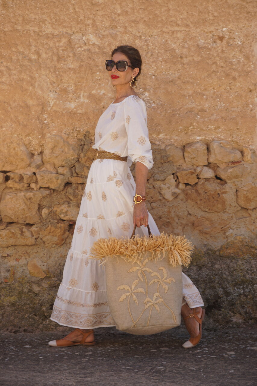 Larinho - jute bag with raffia hand embroidery