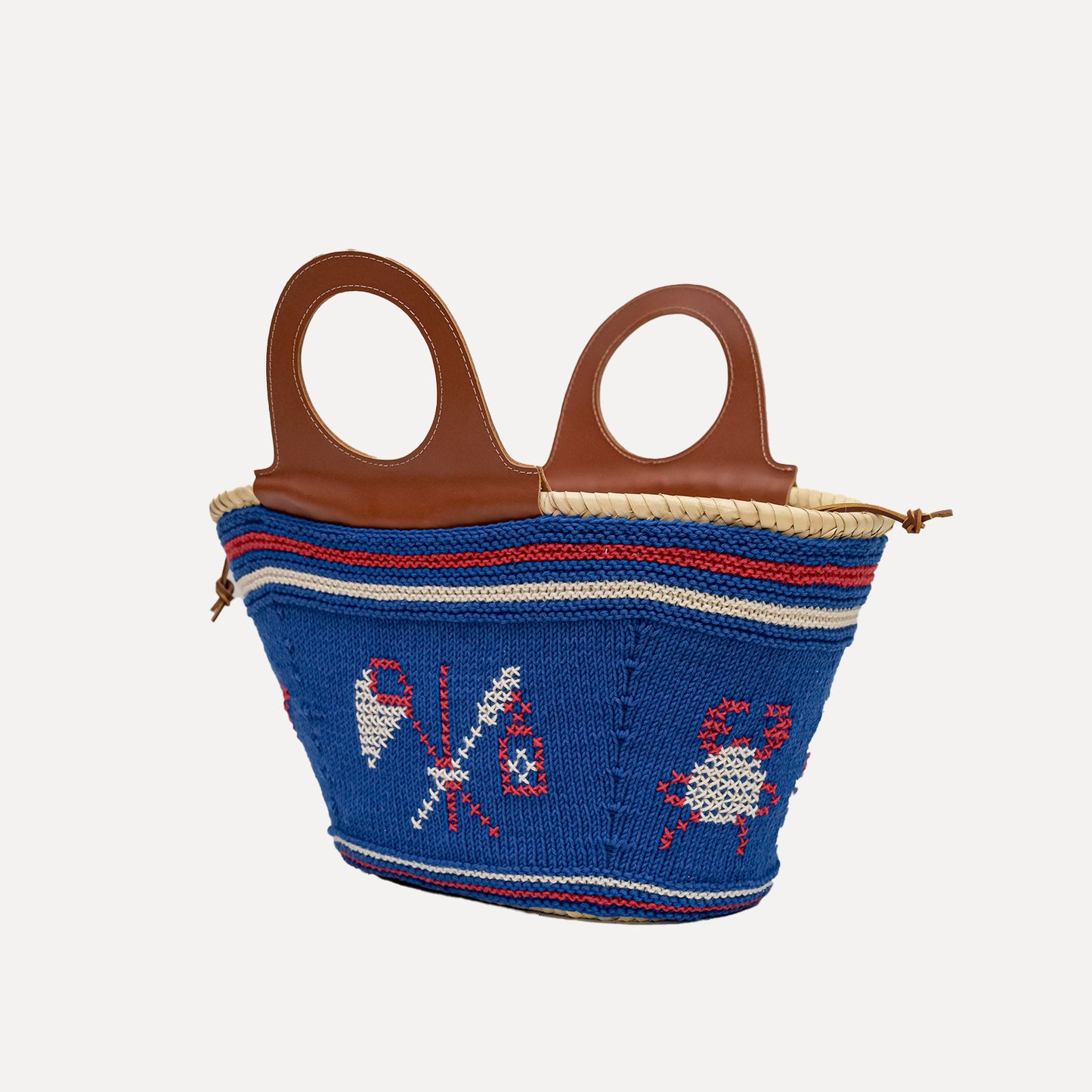 Póvoa - embroidered basket in electric blue