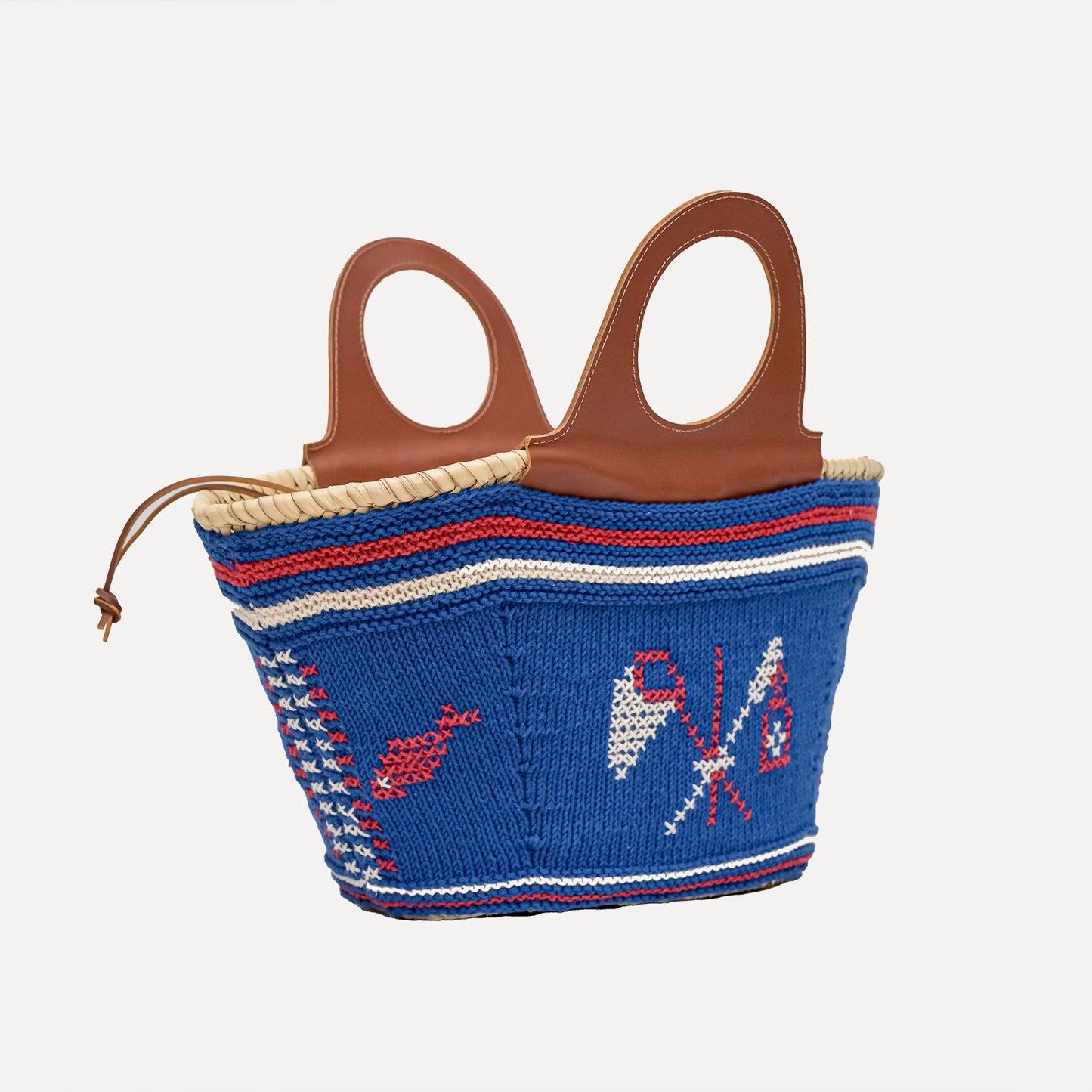 Póvoa - embroidered basket in electric blue