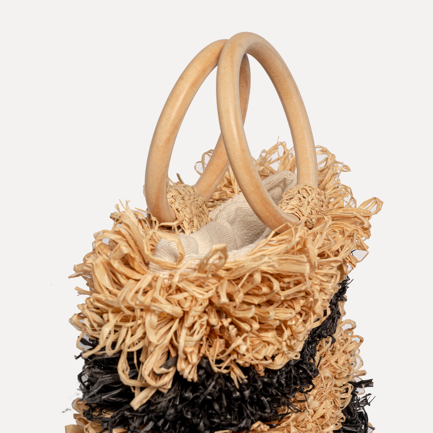 Baçal - two-tone natural raffia bag