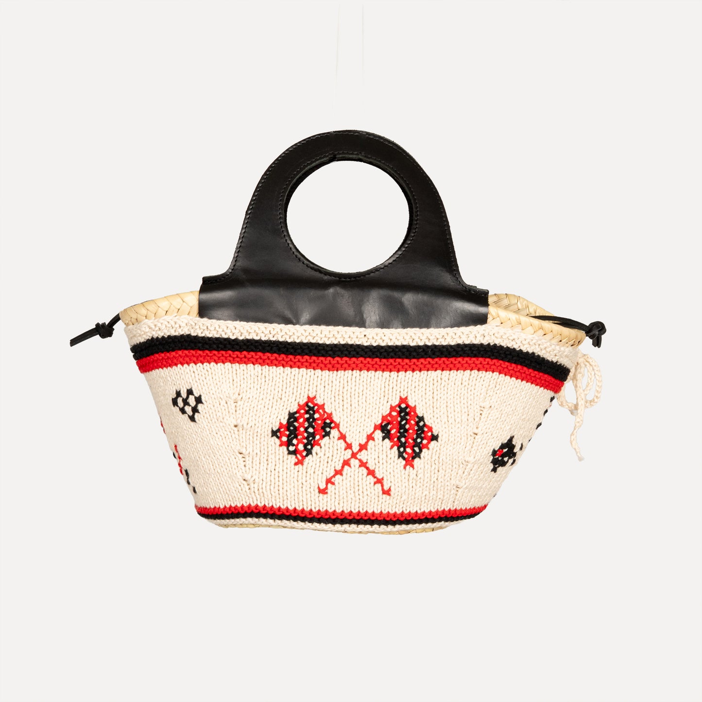 Caxinas - mini embroidered basket in navy