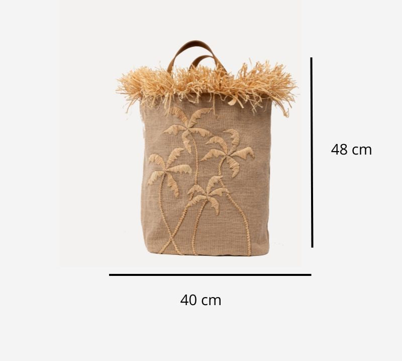 Larinho - jute bag with raffia hand embroidery
