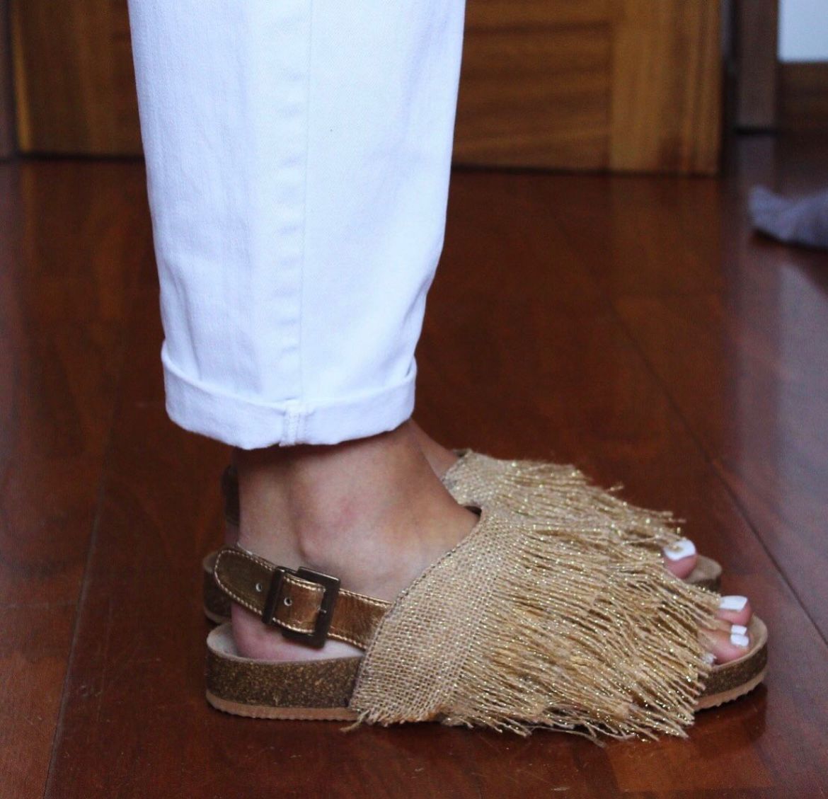 Sendas - sandals with jute and lurex