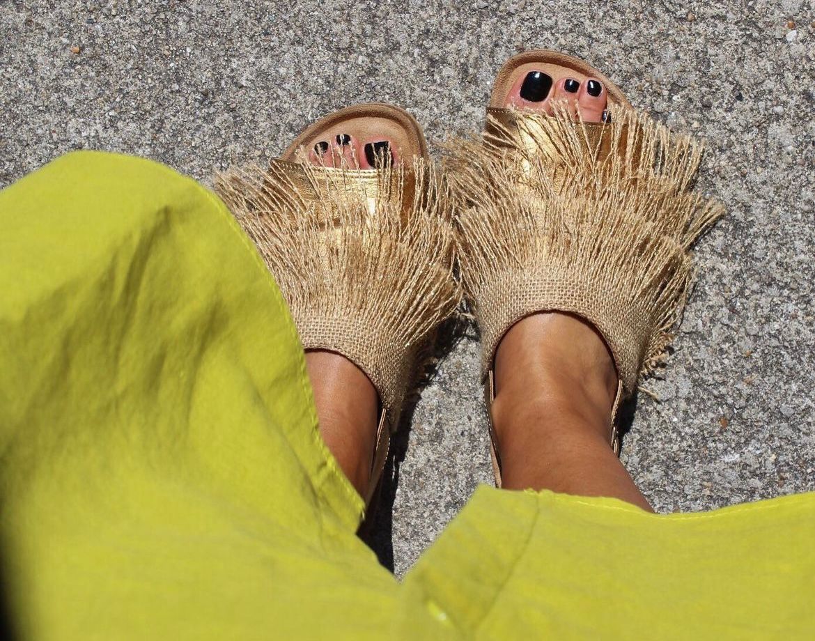 Sendas - sandals with jute and lurex