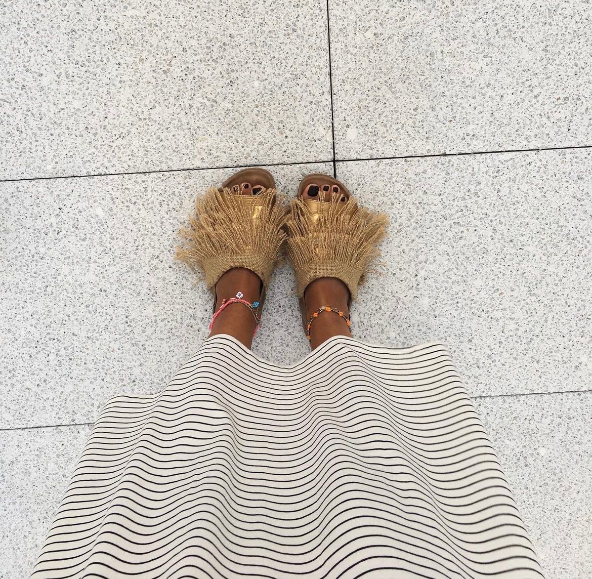 Sendas - sandals with jute and lurex