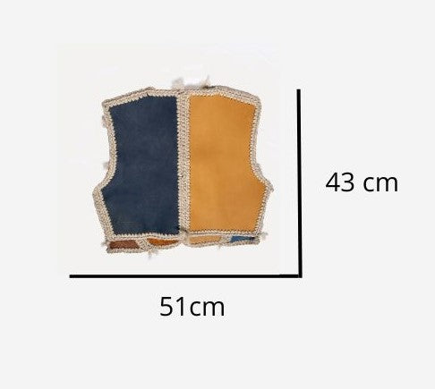 Paçó - patchwork leather vest with wool