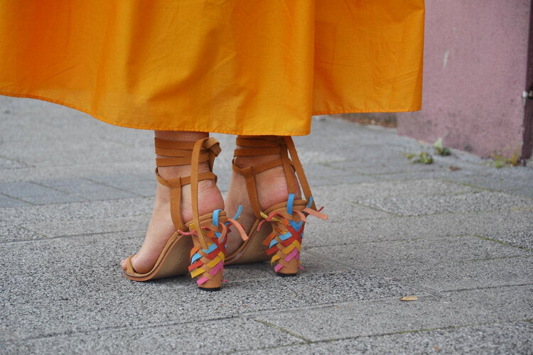 Mazes - high braided heel sandals
