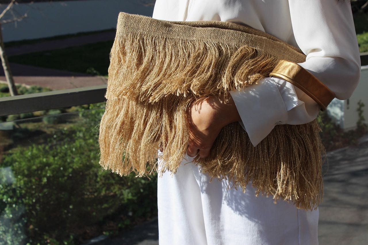 Sendas - clutch with jute and lurex