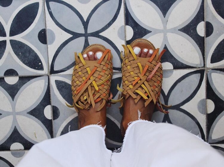 Sande - braided leather sliders
