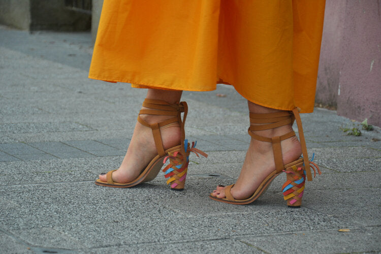 Mazes - high braided heel sandals