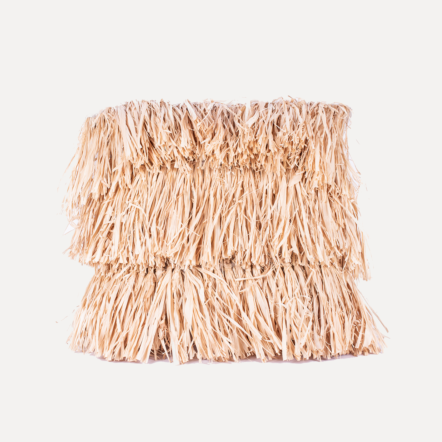 Cambres - cushion with handmade raffia fringes