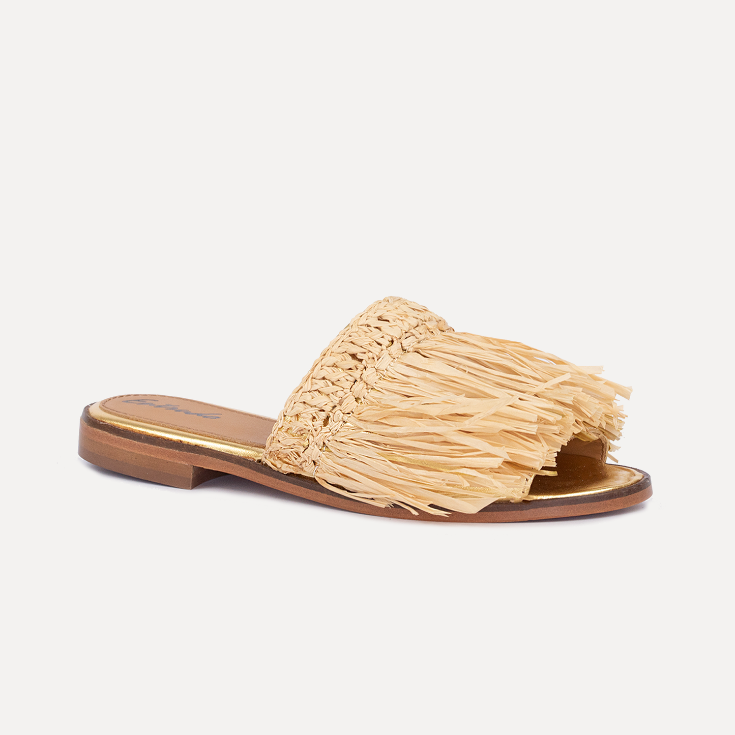 Cambres - raffia sliders in golden