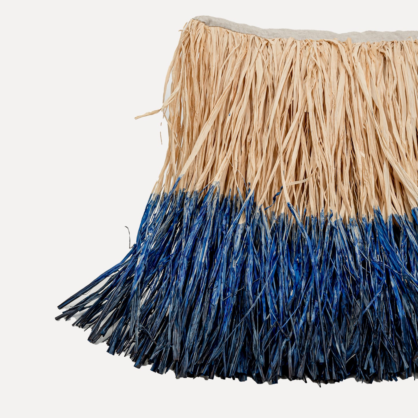 Cimbres - dégradé dyed raffia cushion in Comporta Blue