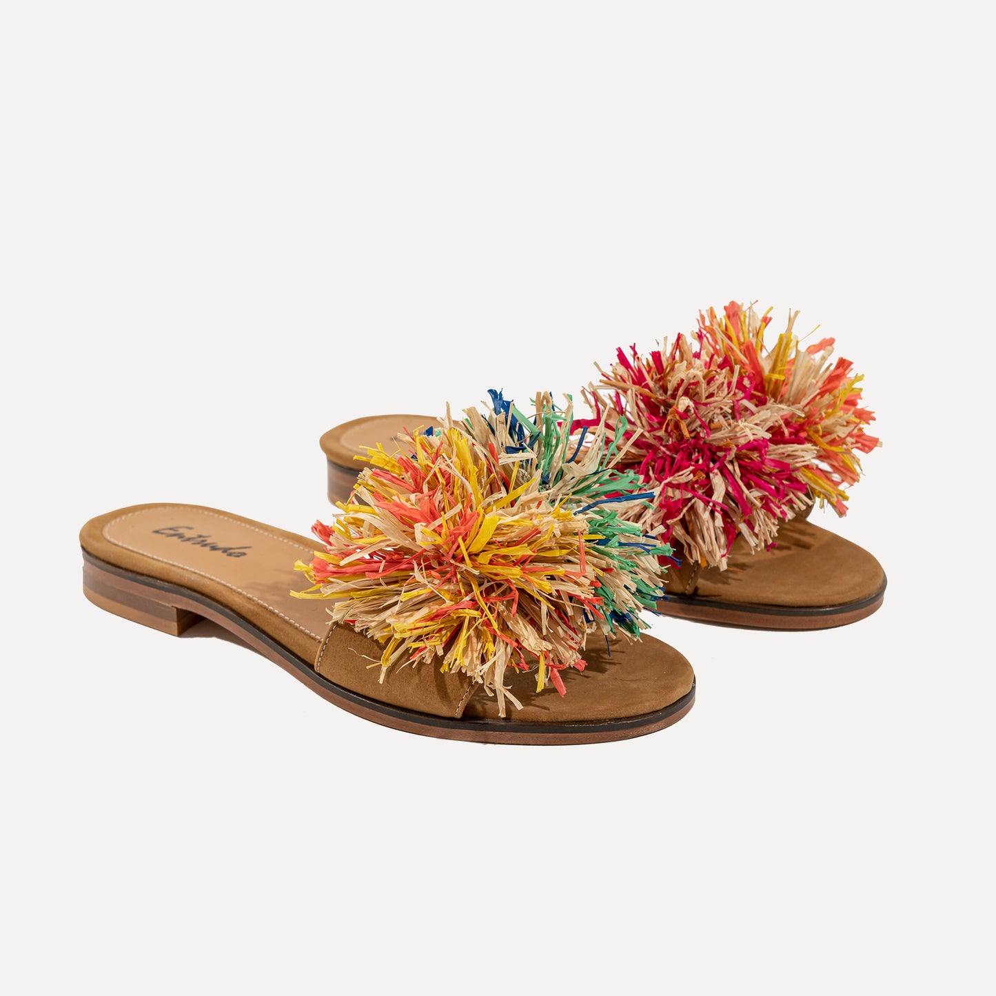 Lalim - sliders with handmade raffia flowers