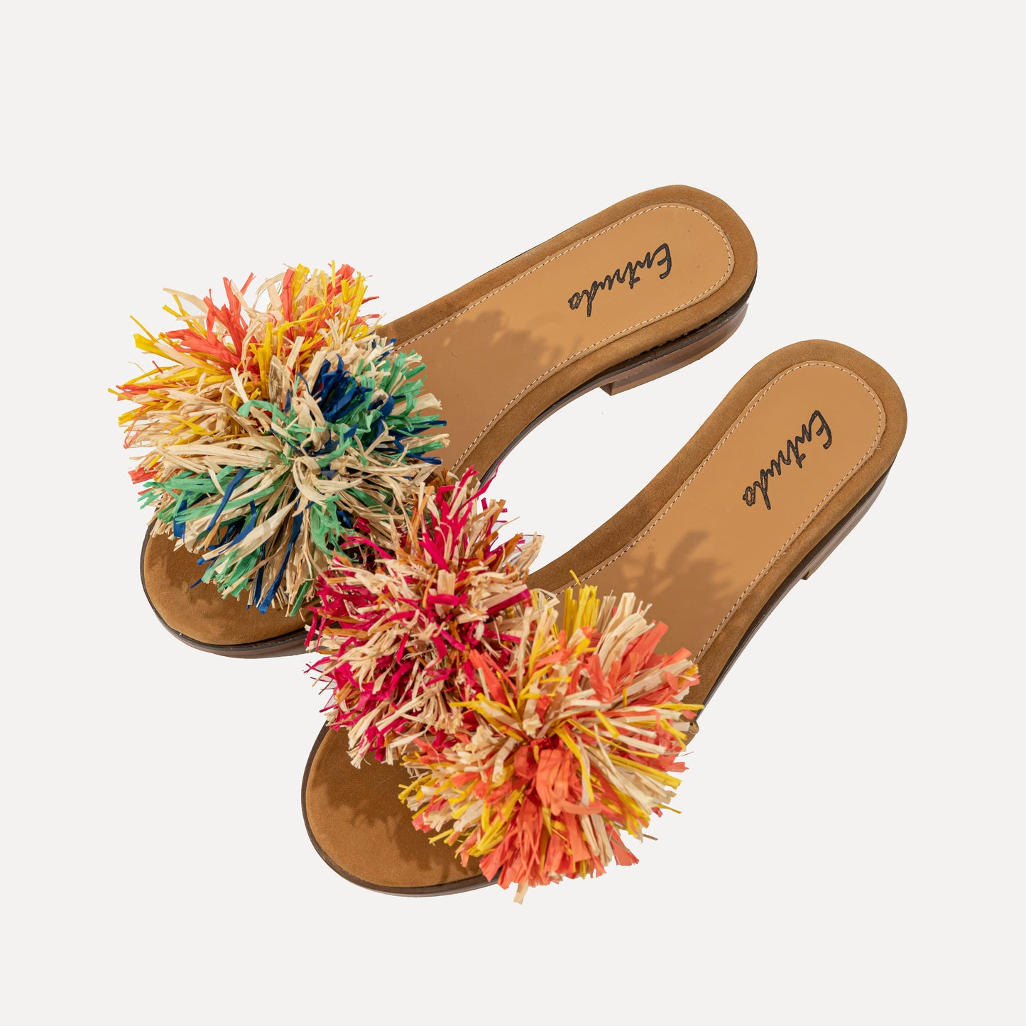 Lalim - sliders with handmade raffia flowers