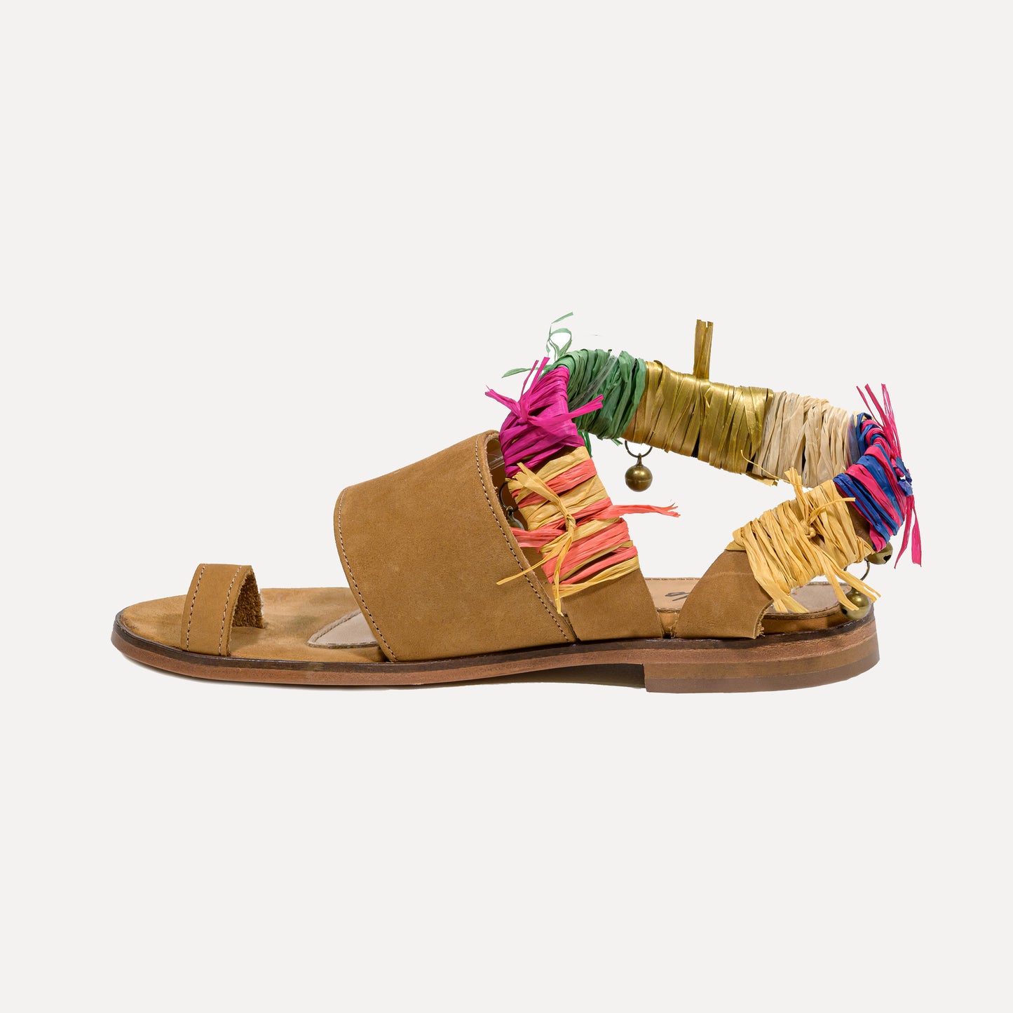 Salsas - sandals with raffia strap with little rattles