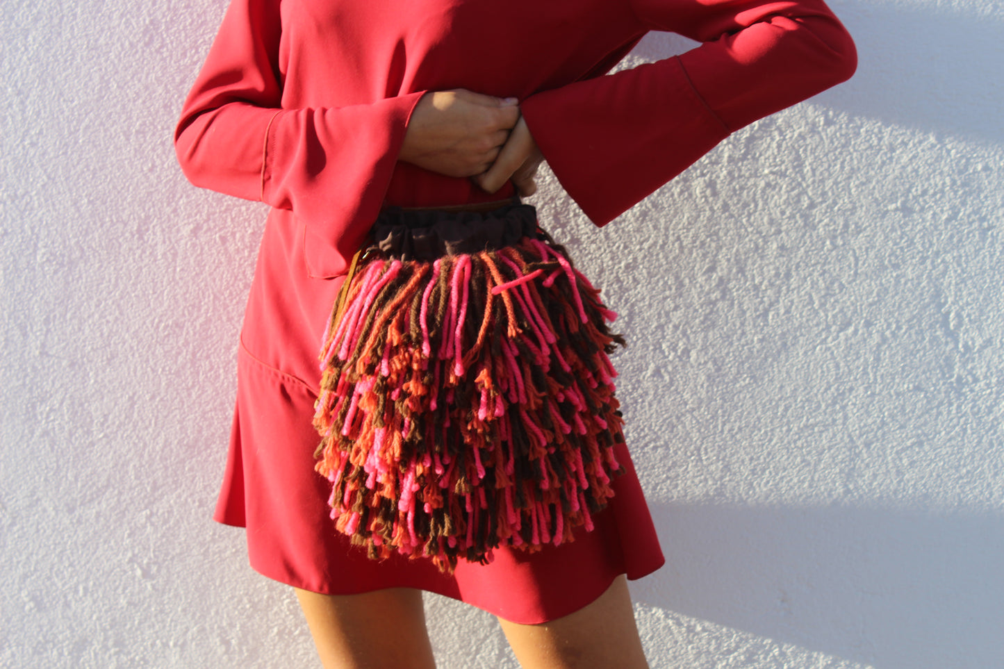 Burga - bag with handmade wool fringes
