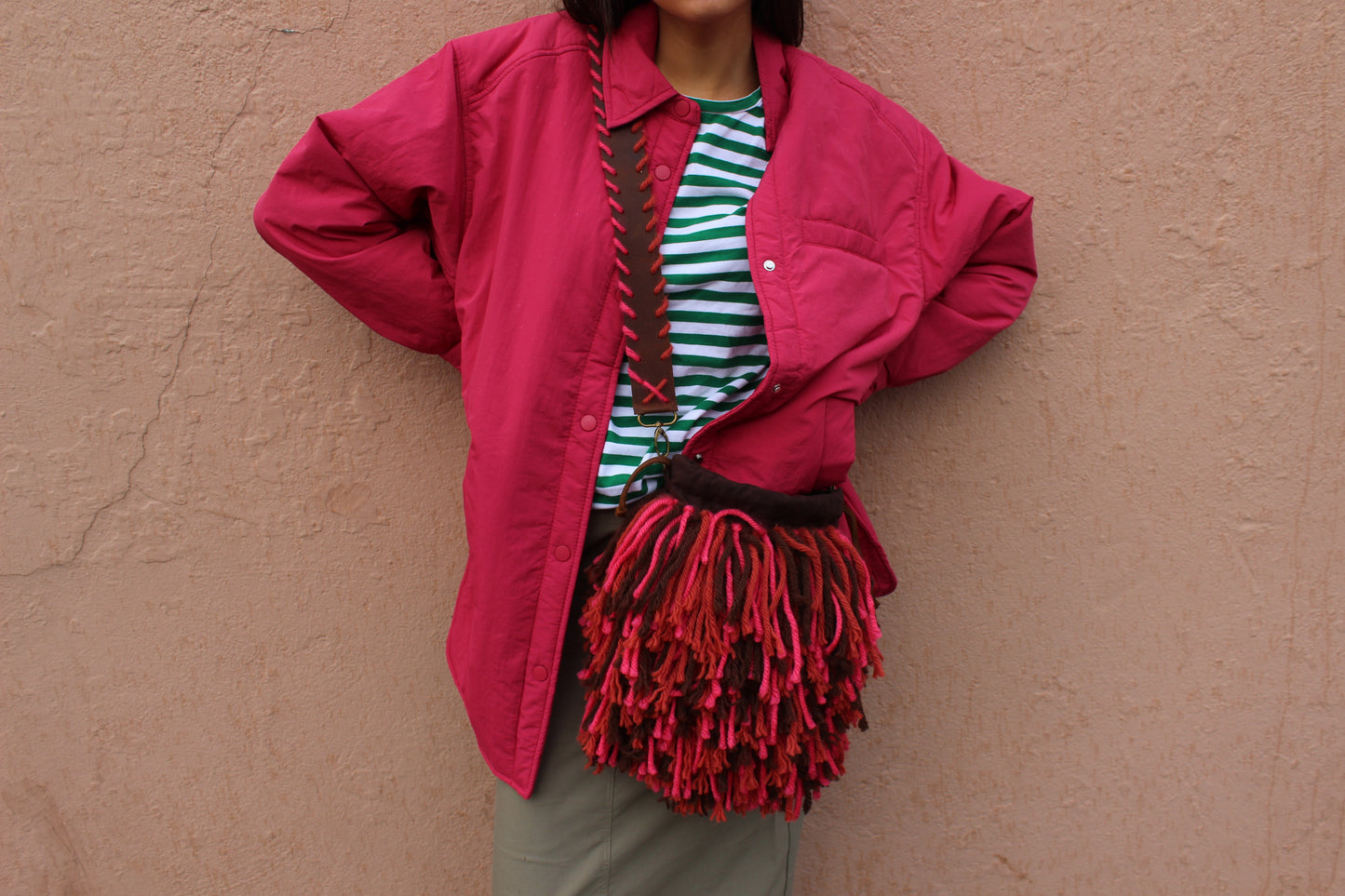 Burga - bag with handmade wool fringes