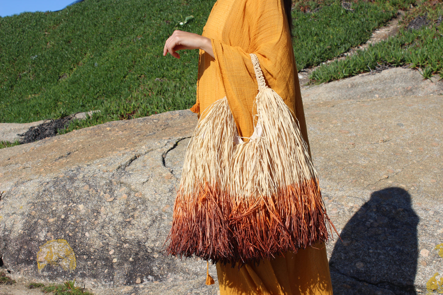 Cimbres - dégradé dyed raffia bag