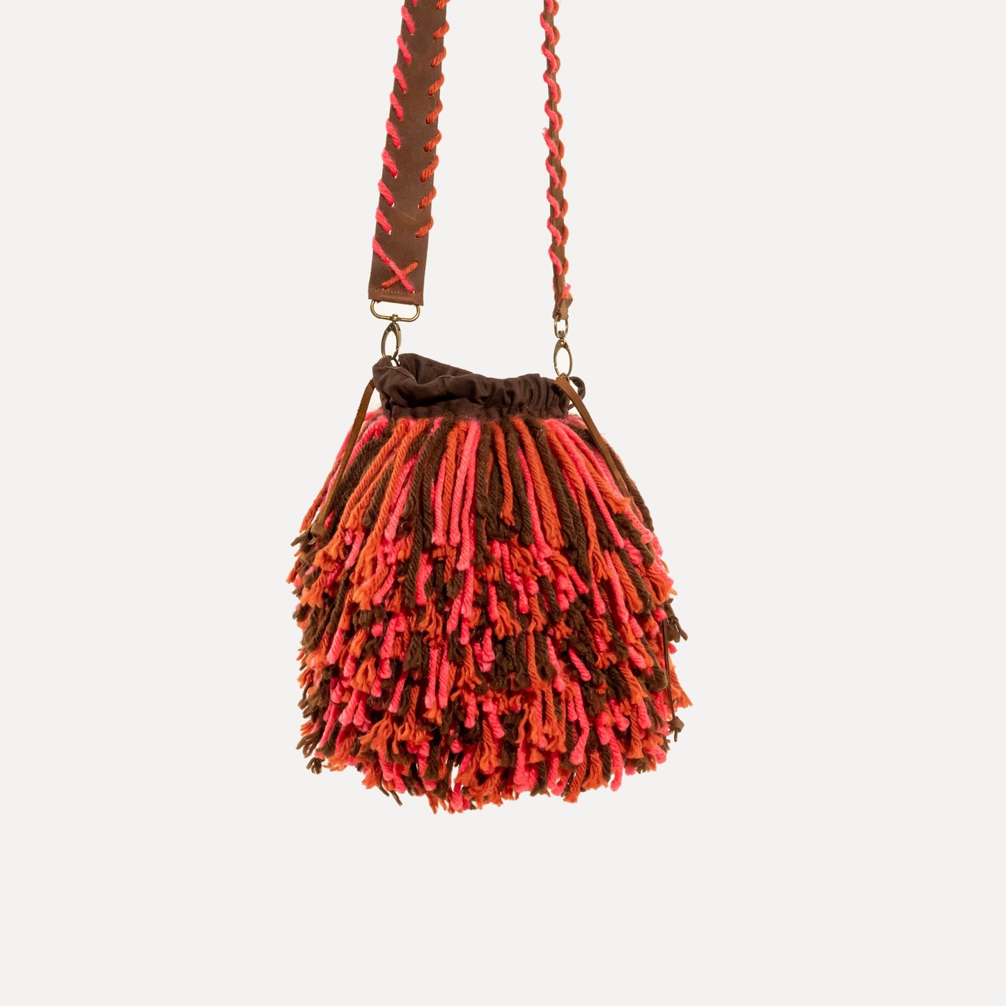 Burga - bag with handmade wool fringes
