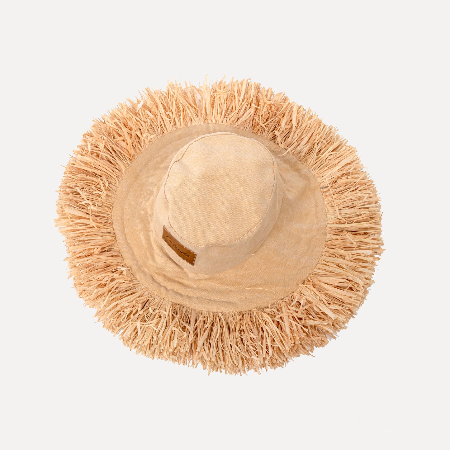 Lalim - hat in recycled canvas and natural raffia