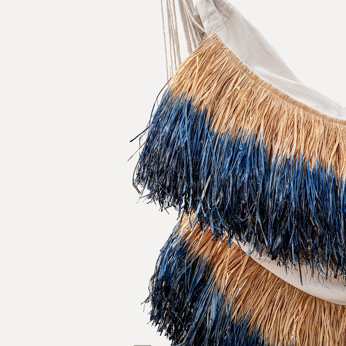 Cimbres - dégradé dyed raffia garden chair/hammock in Comporta Blue