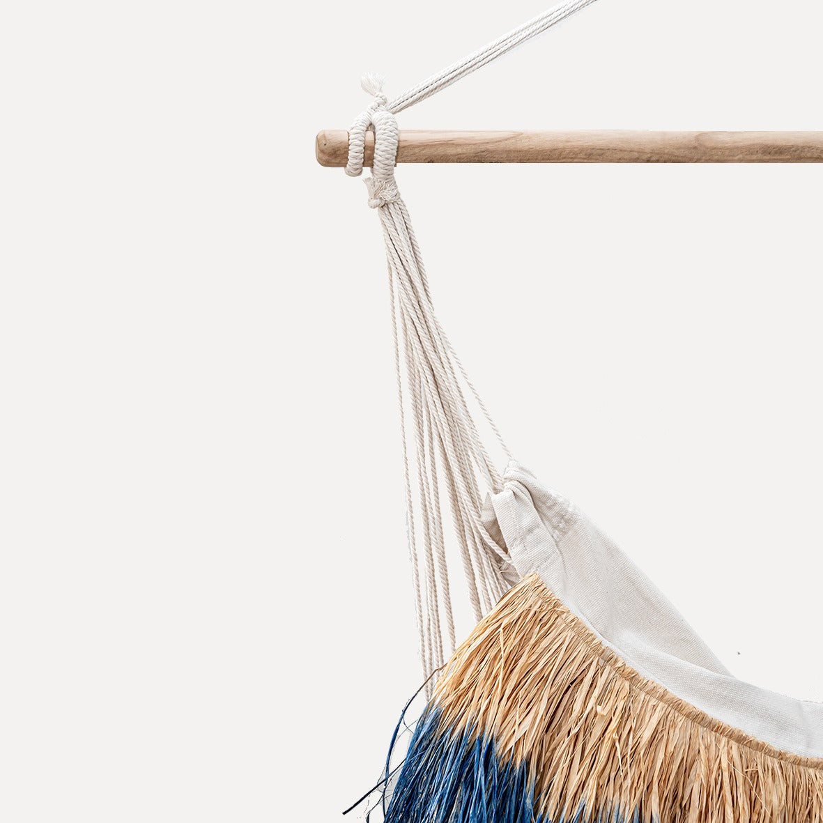 Cimbres - dégradé dyed raffia garden chair/hammock in Comporta Blue