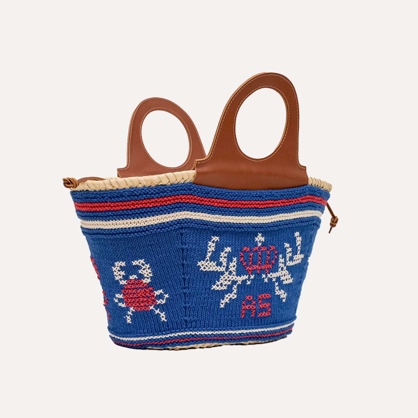 Póvoa - embroidered basket in electric blue