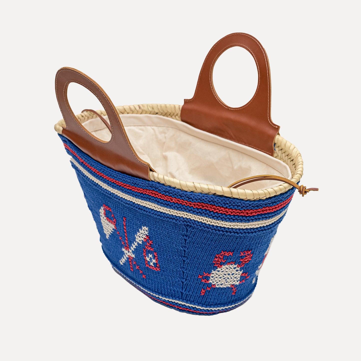 Póvoa - embroidered basket in electric blue