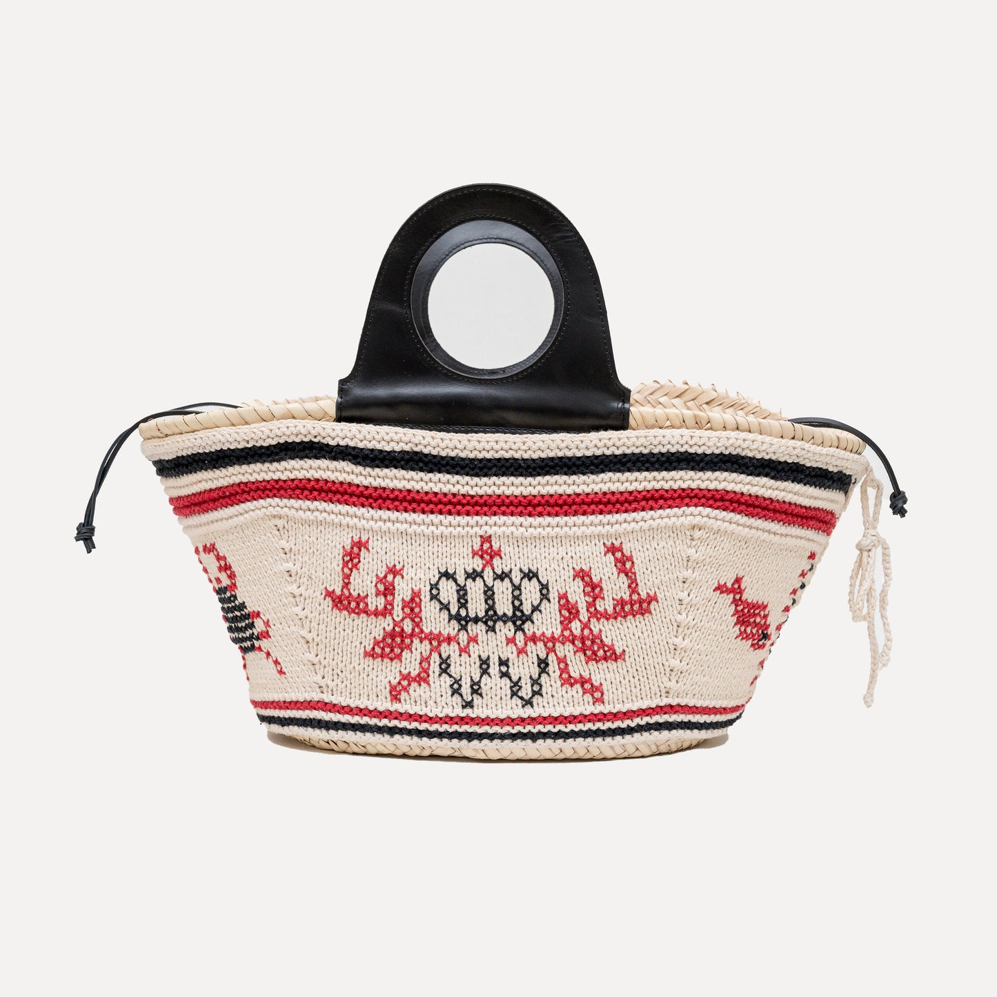 Póvoa - embroidered basket in burgundy