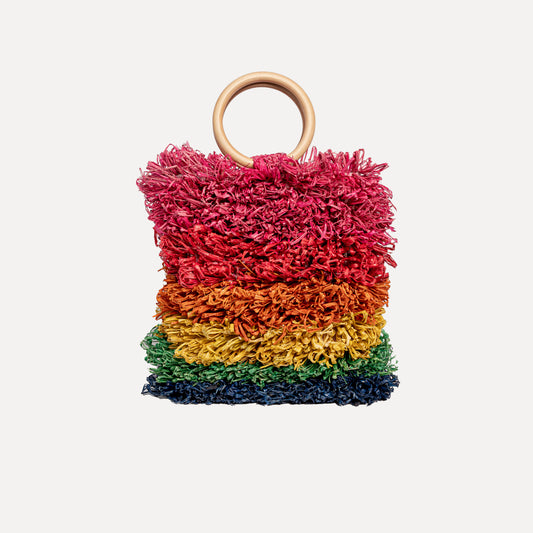 Baçal - colorful natural raffia bag