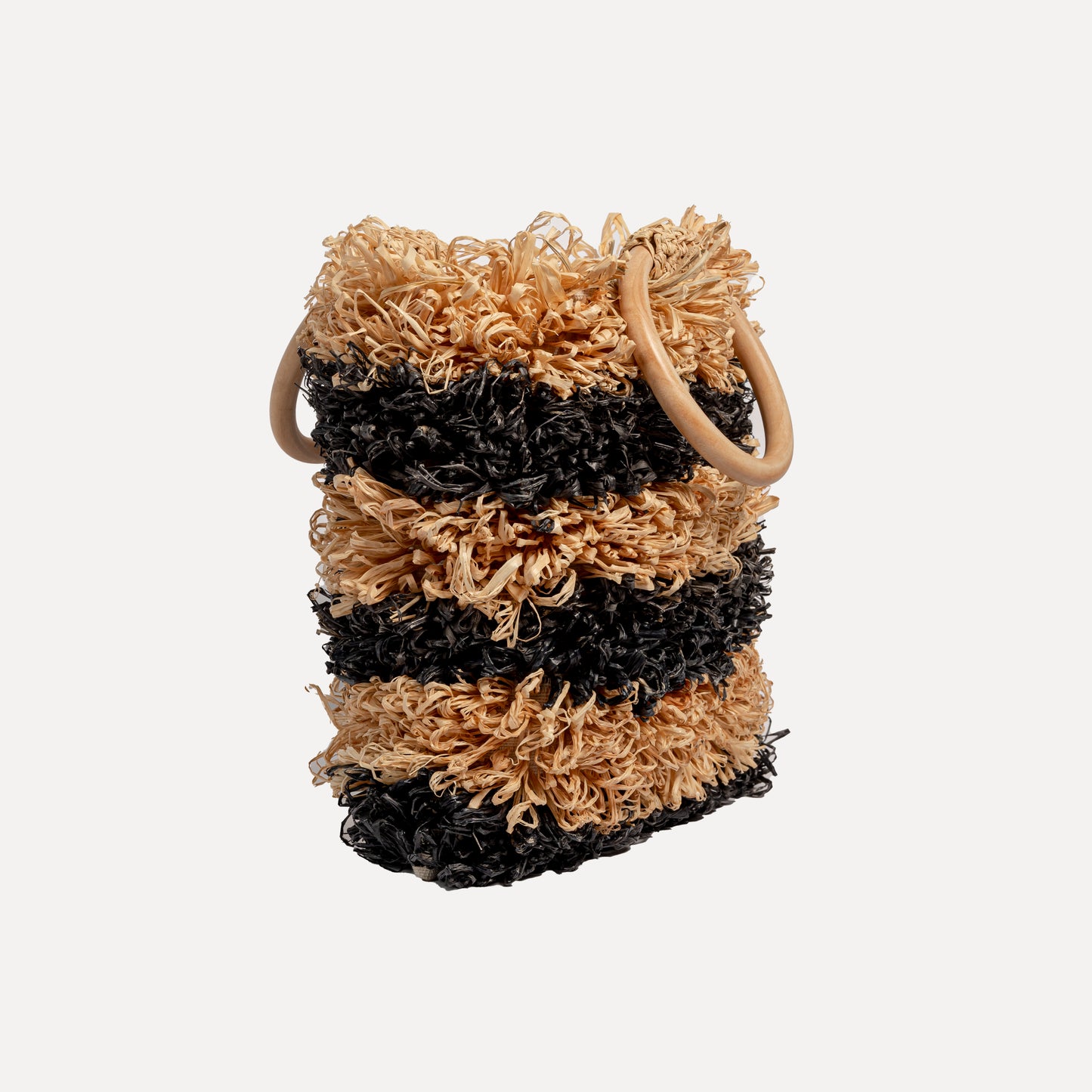 Baçal - two-tone natural raffia bag