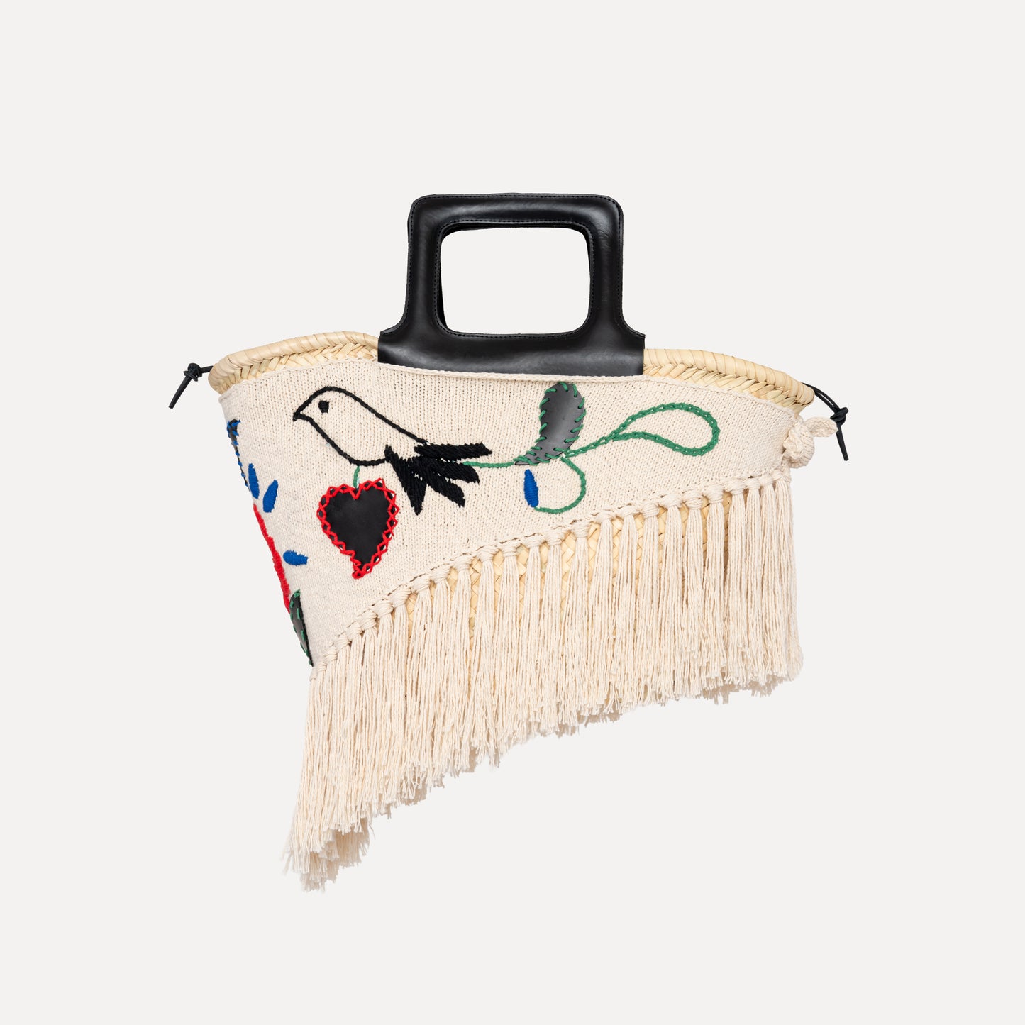 Viana - embroidered basket in chocolate