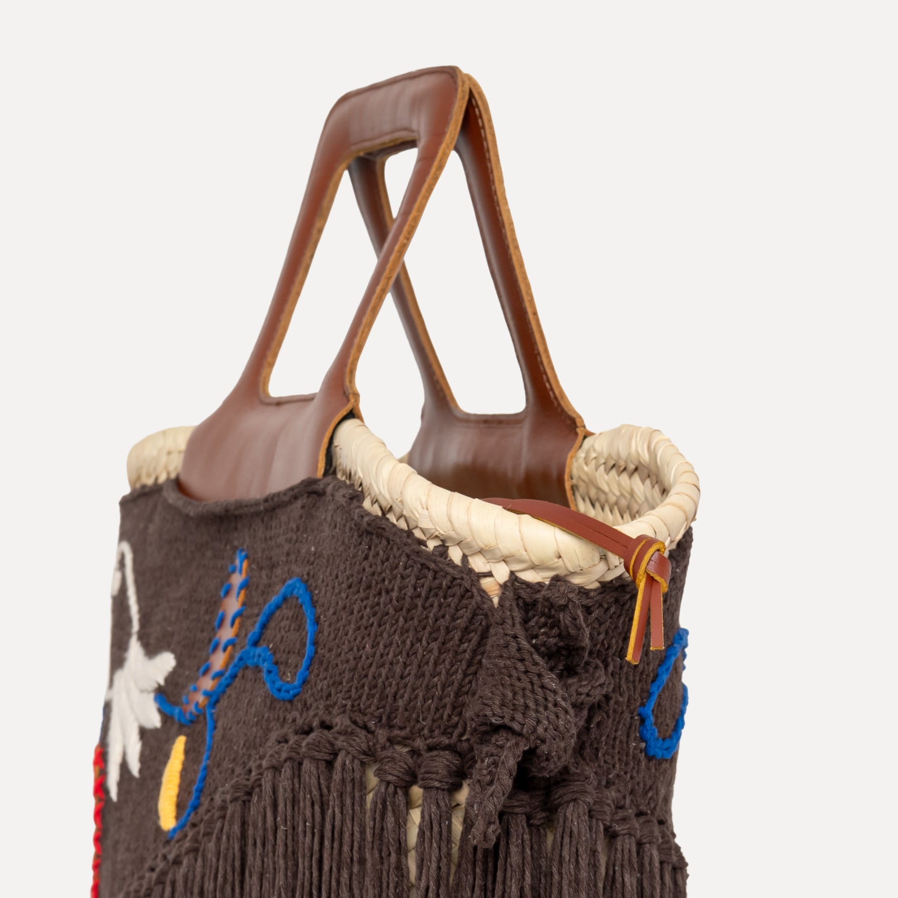 Viana - embroidered basket in chocolate – Entrudo