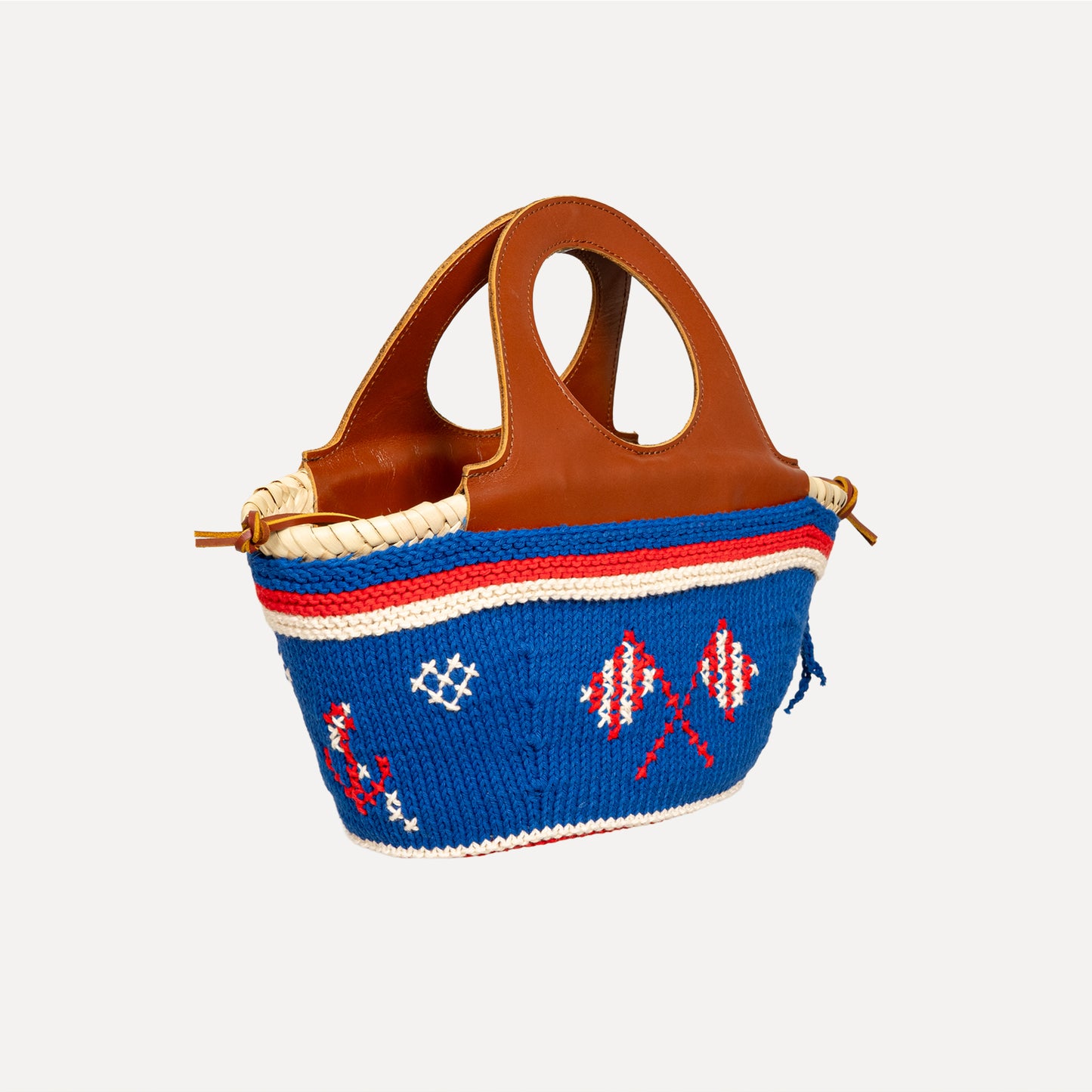 Caxinas - mini embroidered basket in electric blue