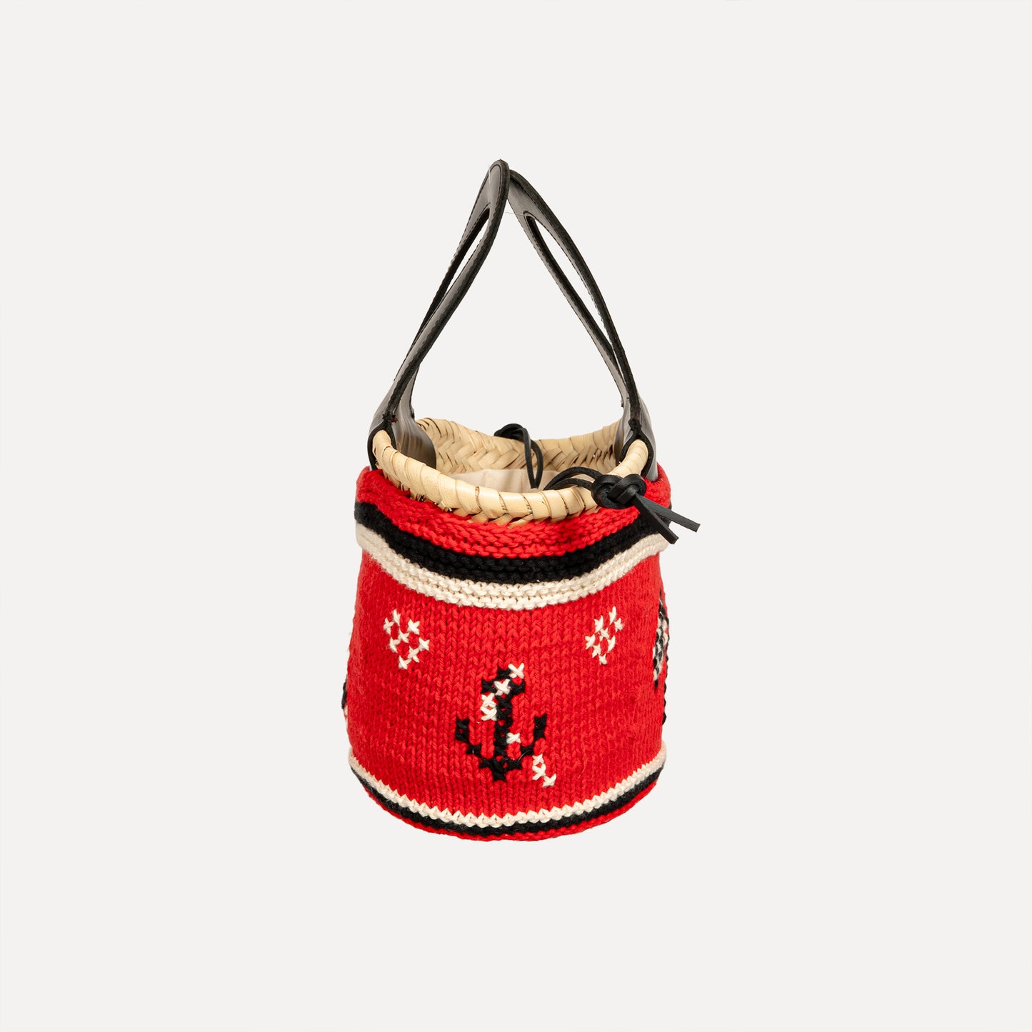 Caxinas - mini embroidered basket in red
