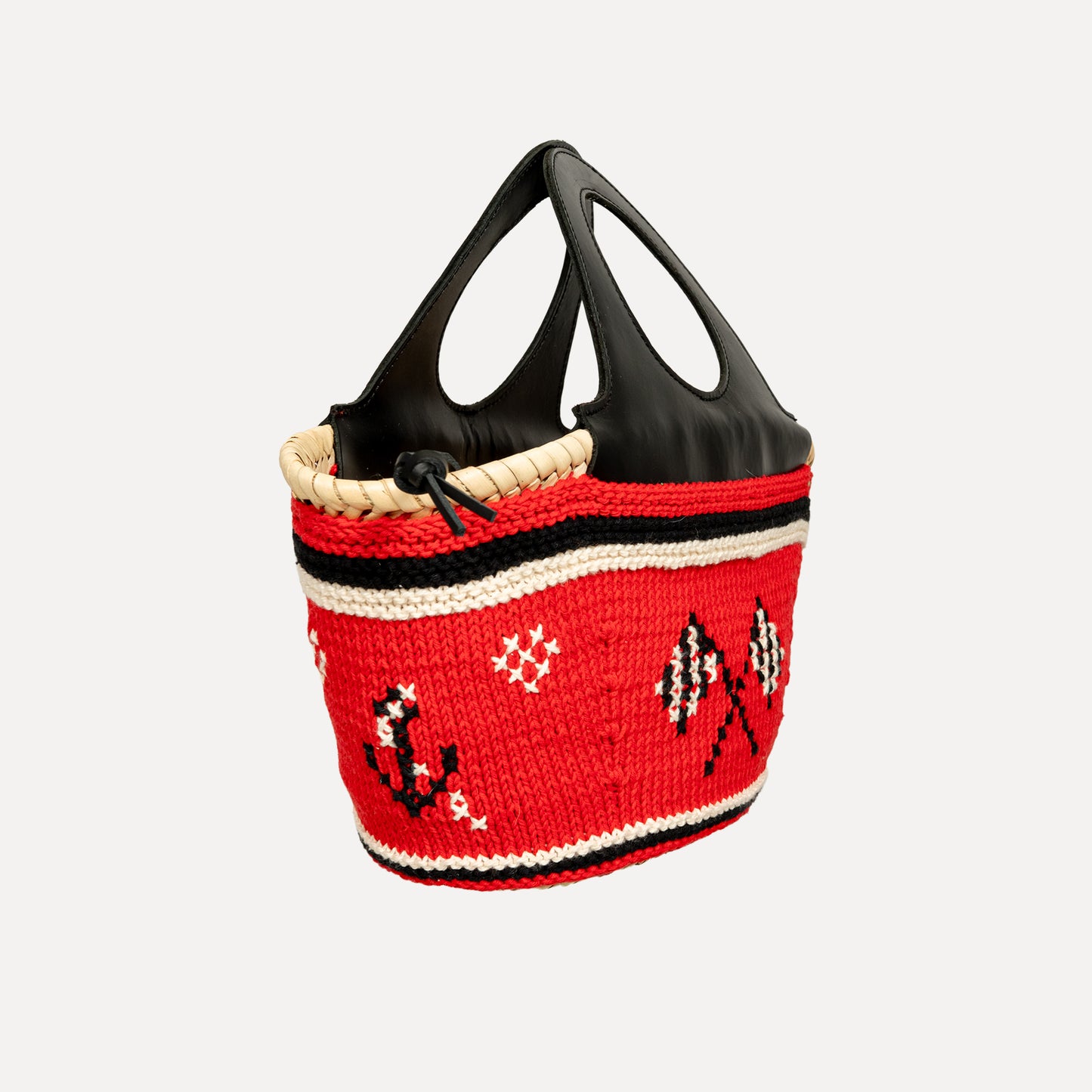 Caxinas - mini embroidered basket in red