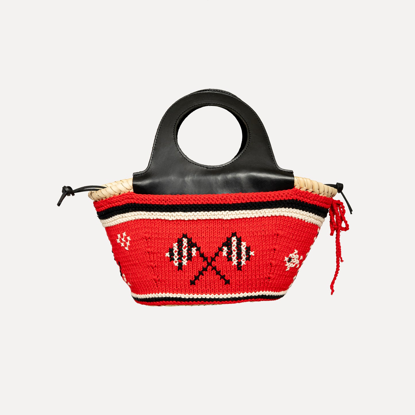 Caxinas - mini embroidered basket in red