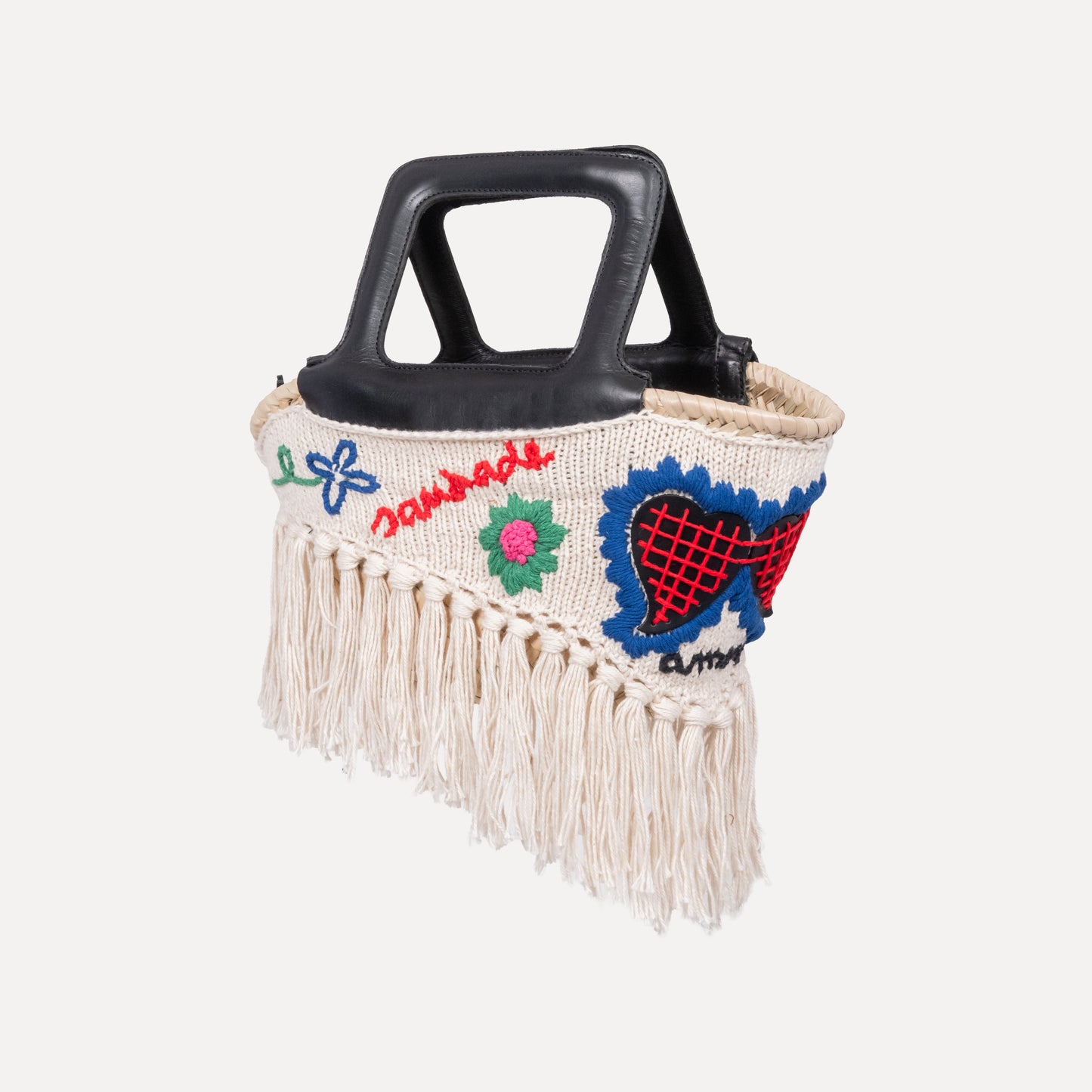 Minho - embroidered basket in chocolate