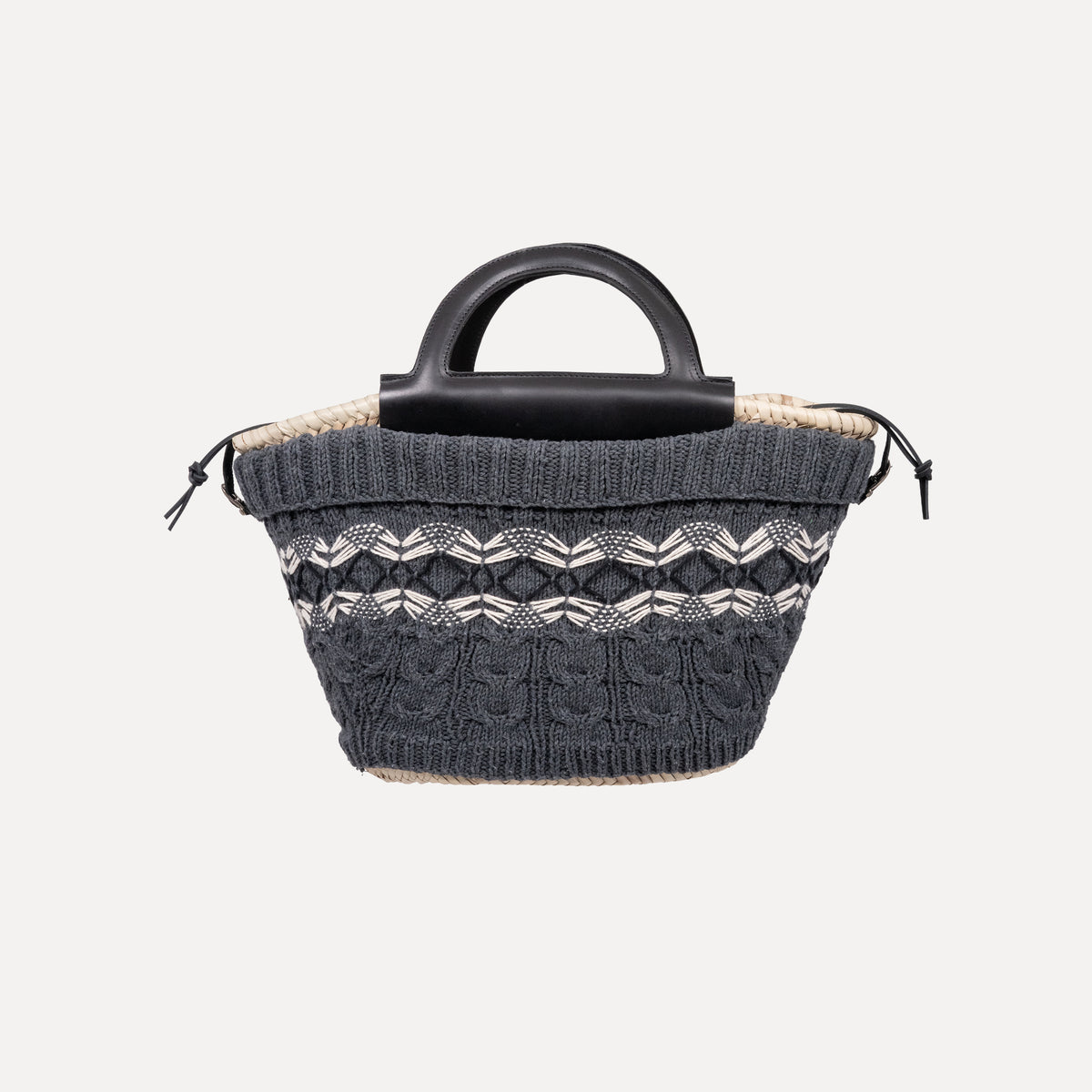 Bornes - handknitted basket in dark grey