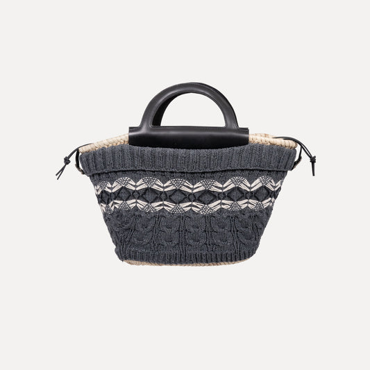 Bornes - handknitted basket in dark grey