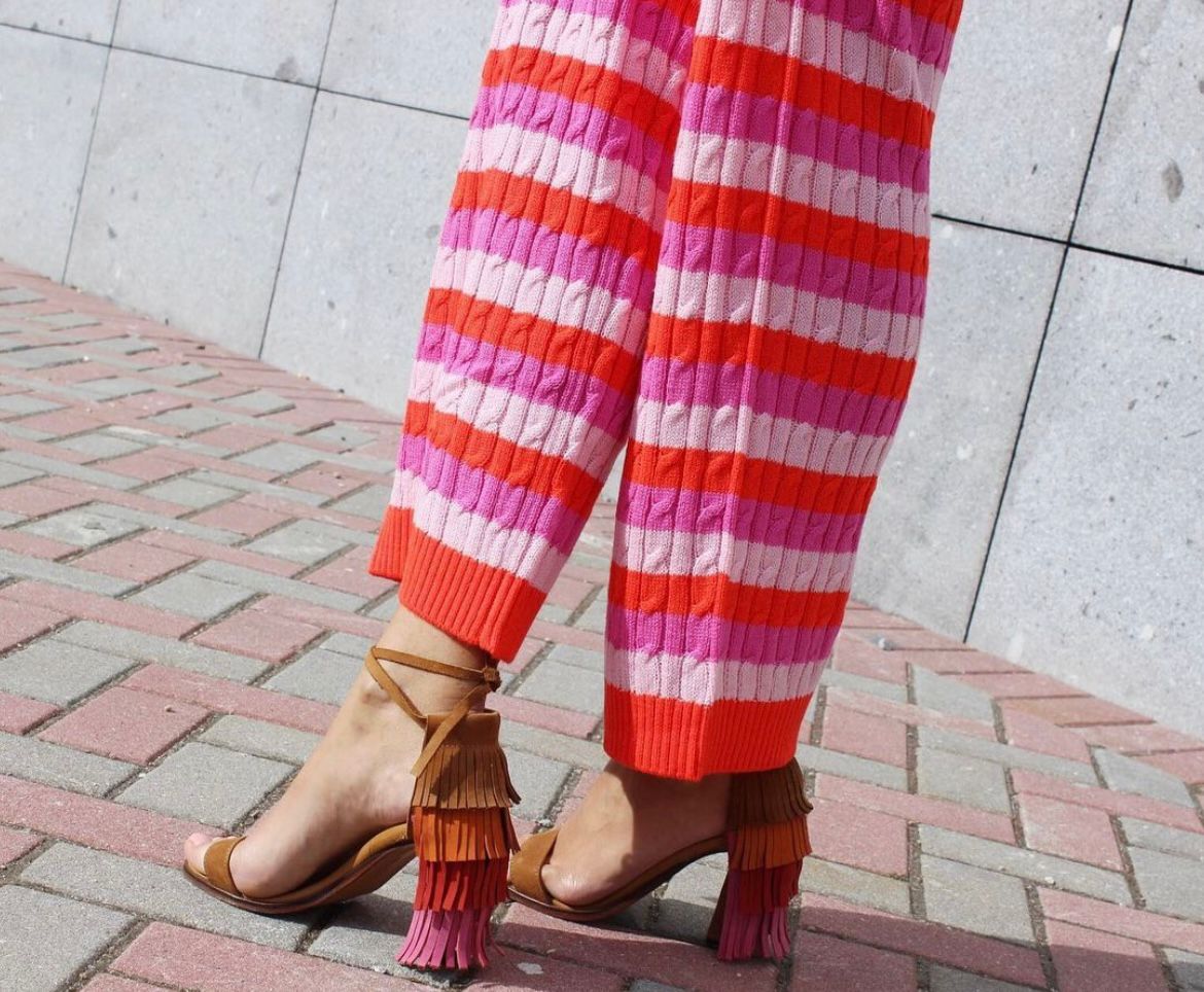 Lazarim - high heel sandals with fringes in pink