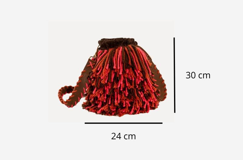 Burga - bag with handmade wool fringes