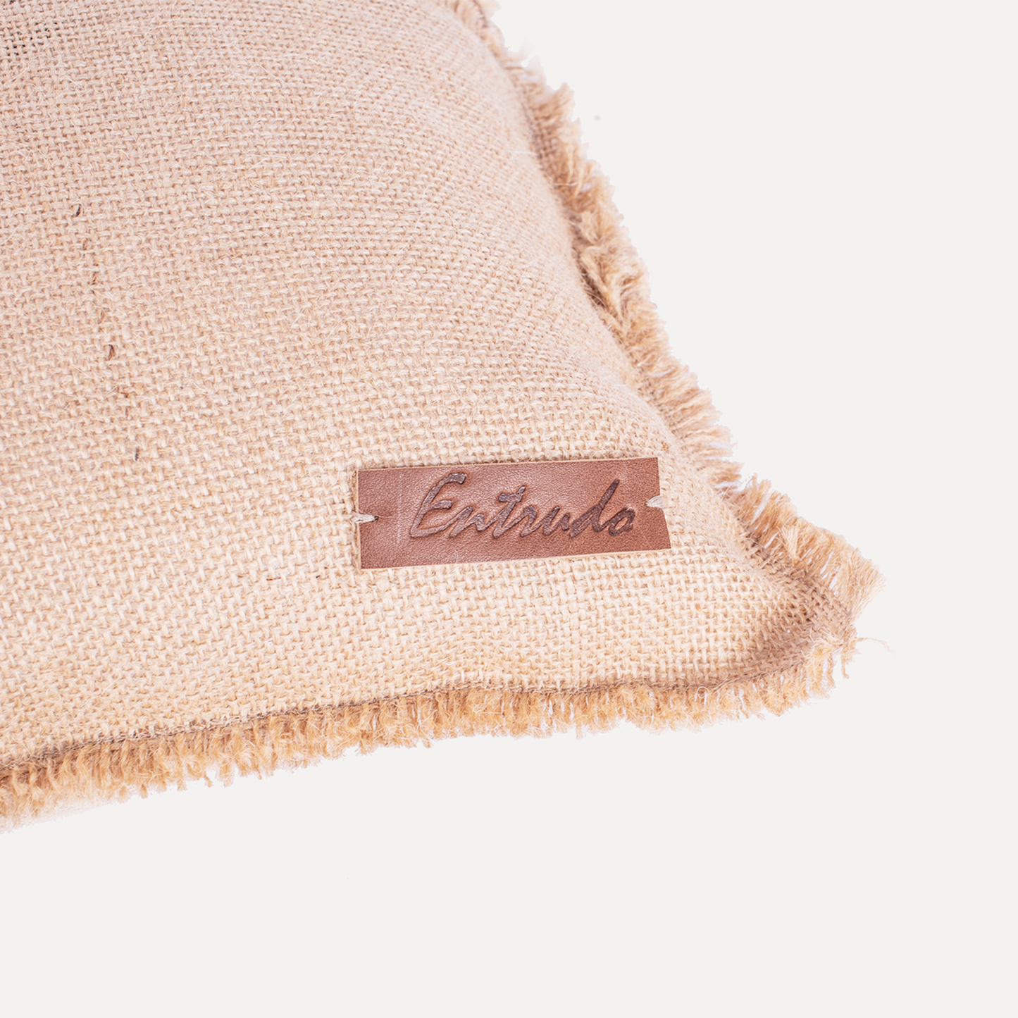 Varge - cushion with leather and jute