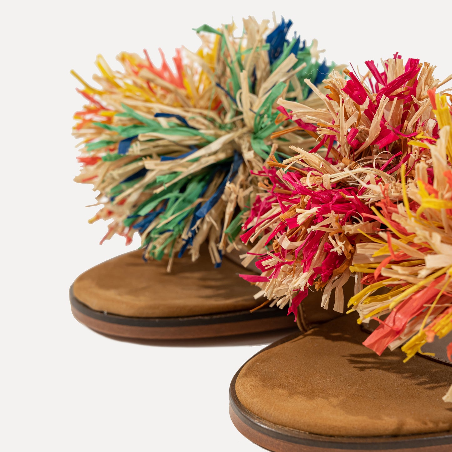 Lalim - sliders with handmade raffia flowers
