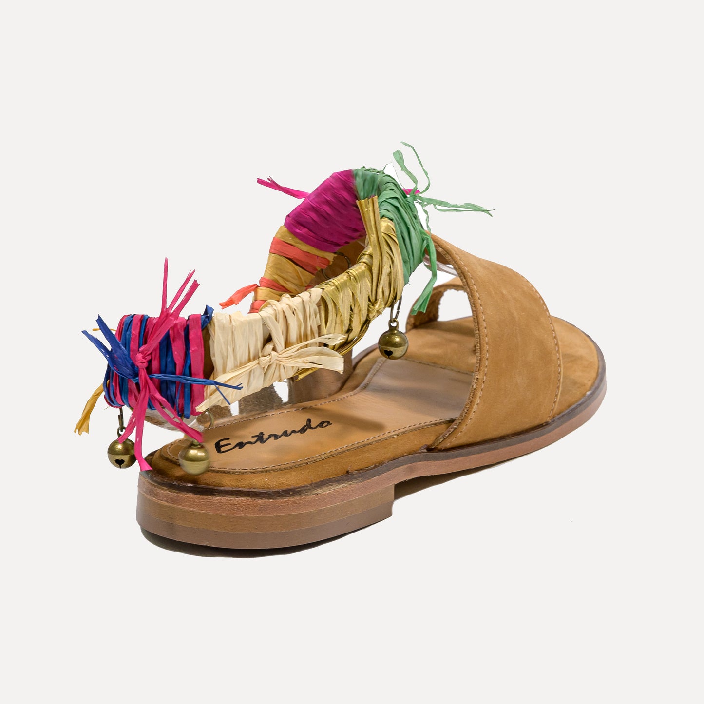 Salsas - sandals with raffia strap with little rattles