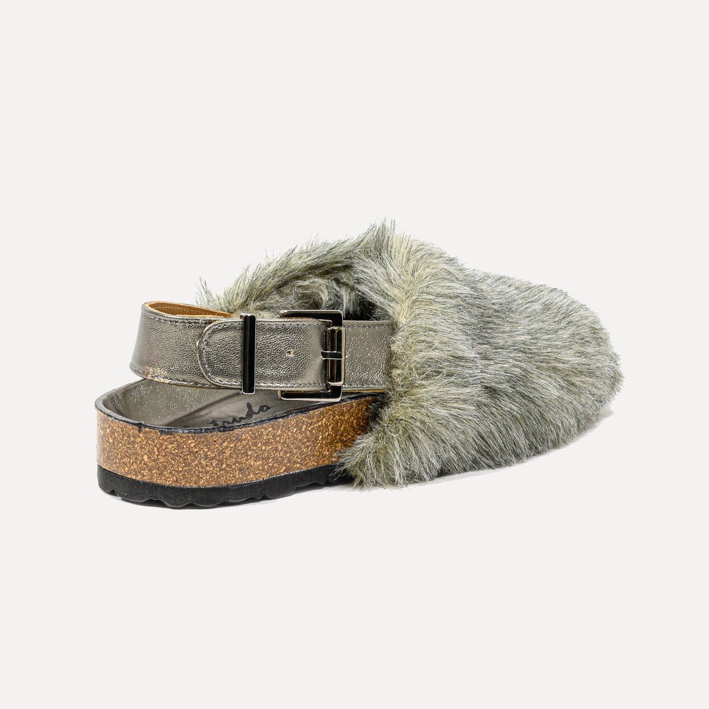 Covelinhas - mules with faux fur in gray